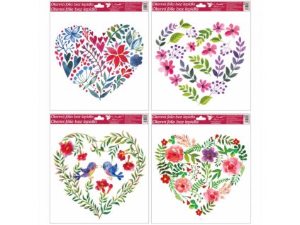 17479 okenni folie s glitry srdce 30x30 cm