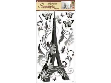 17818 samolepky na zed eifellovka cerna 60x32 cm