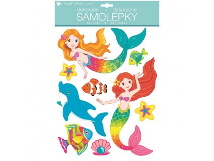 18106 samolepka na zed s glitry morske panny 27 5 x 42 cm
