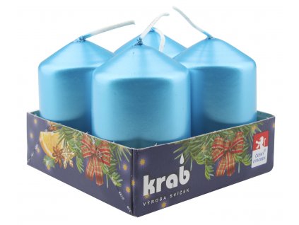 18148 adventni svice valec tyrkysovy lak 40 x 80 mm 4 ks v sade