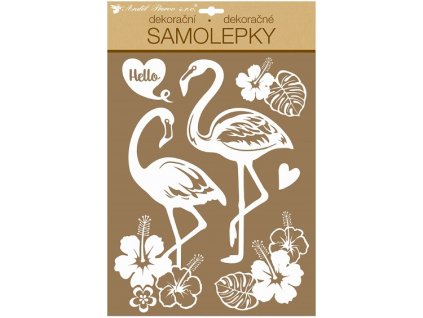 18184 samolepky na zed bili plamenaci s glitry 35 x 27 cm