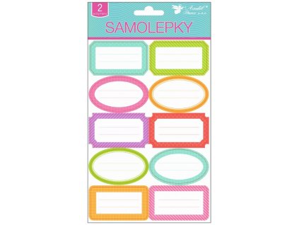 18190 samolepici jmenovky barevne 2 archy 21 x 14 cm