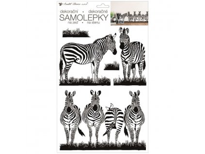 18313 samolepka na zed cerna zebry 24 x 42 cm