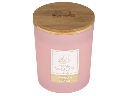 Svíčka MAGIC WOOD s dřevěným knotem - VANILLA SUGAR 300g