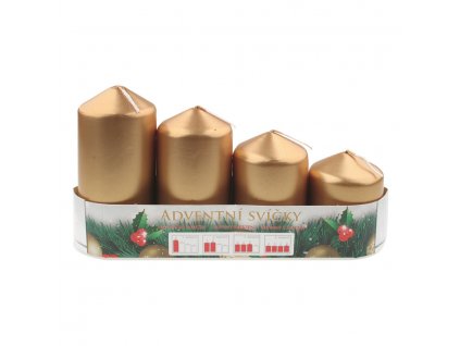 18523 adventni svice valec zlata lak postupka 50 75 90 105 x 50 mm 4 ks