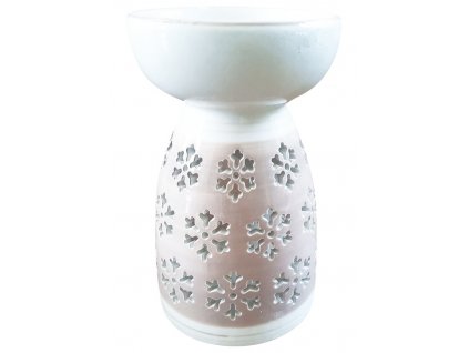 18607 aromalampa keramicka s vlockami 16 cm bezova
