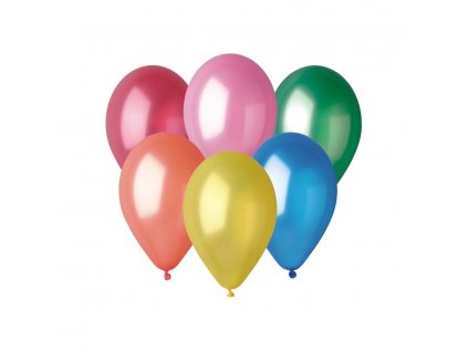 Balónky metalické 26 cm, 100 ks v sáčku, mix barev