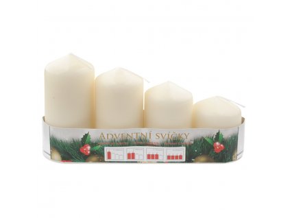 19216 adventni svice valec kremova postupka 50 75 90 105 x 50 mm 4 ks