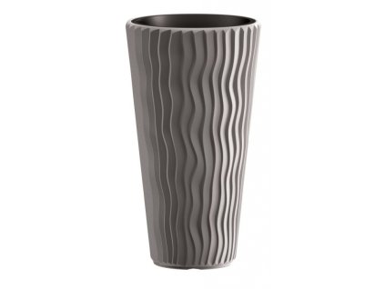Květináč mrazuvzdorný SANDY SLIM vysoký, pr. 40 cm - barva šedá (405U)
