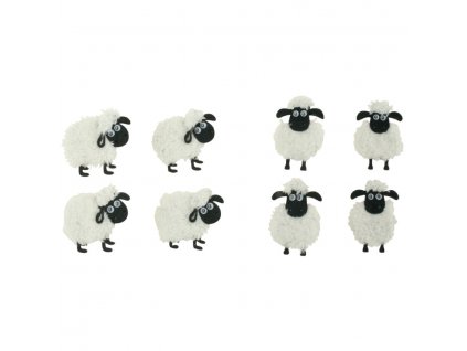 19459 ovecky plysove na klipu 5 cm 4 ks v sacku