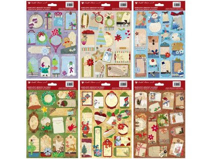 20035 samolepici jmenovky na darky se stribrnou a zlatou razbou 22 x 17 cm