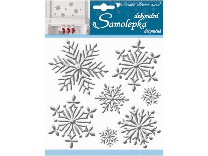 20083 samolepky vlocky ledove kovovy efekt 18x17 cm