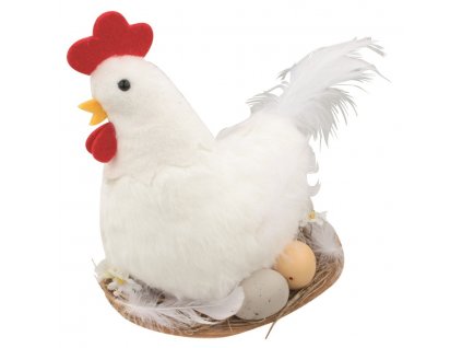 20377 slepicka plysova bila 19 cm