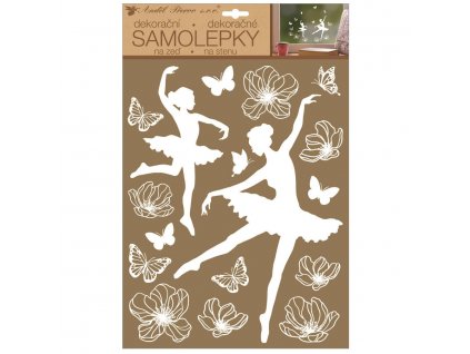 20722 samolepky na zed bile baletky 27 5 x 41 cm