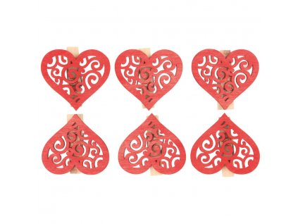 20773 srdce drevene cervene s kolickem 4 cm 6 ks