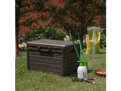 Zahradní úložný box na nářadí a polstry FLORIDA 120 L - barva hnědá