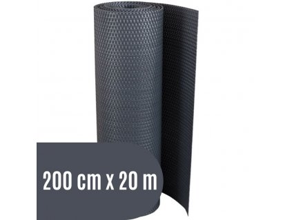 Zástěna na balkon ratanová, výška 200 cm - balení 20 m, barva tmavě šedá RD03