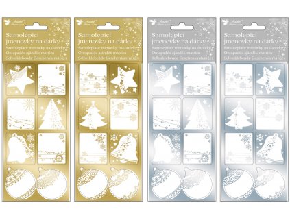 21997 samolepici jmenovky na darky leskle 10 5 x 28 cm 8 ks