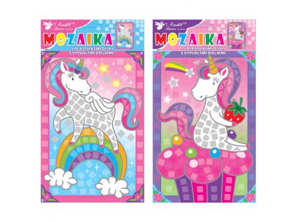22012 mozaika s prostorovymi dilky jednorozec 17x31 cm
