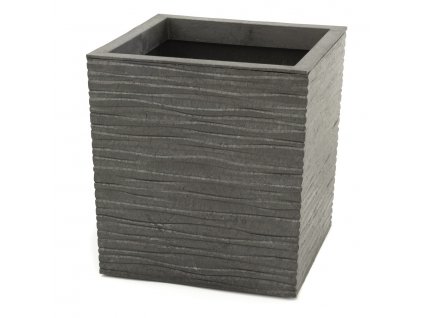 22504 kvetinac z recyklovane gumy serenity 34 x 34 x 36 cm barva seda