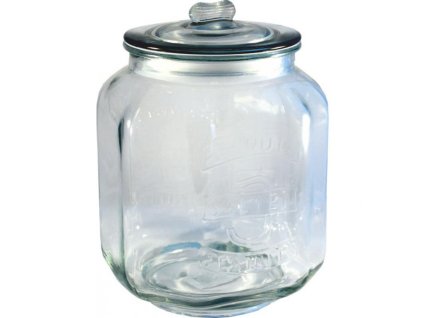 Skleněná dóza se silikonovým těsněním hranatá - velikost 3,4 L