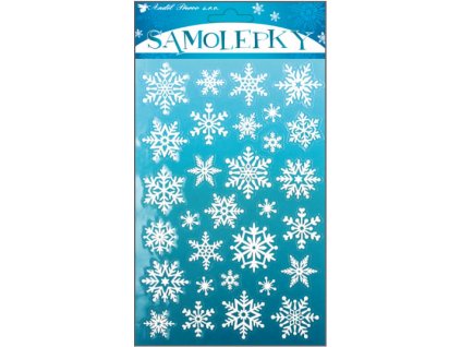 22552 samolepky vlocky se snehovym efektem s jemnymi glitry 21x14cm