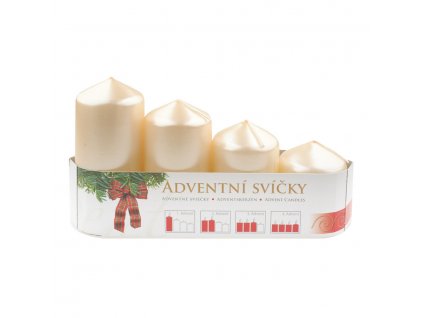 22582 adventni svice valec kremova lak postupka 50 75 90 105 x 50 mm 4 ks