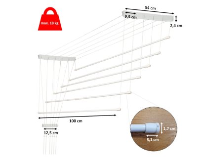 BENCO Stropní sušák na prádlo IDEAL 6 tyčí 100 cm