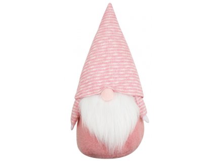 22756 skritek s pruhovanou cepici na postaveni 32 cm ruzovy