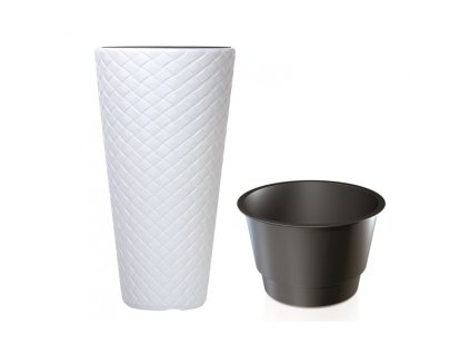 Květináč venkovní vysoký MATUBA SLIM 30 cm - barva bílá