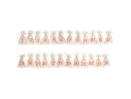 23446 adventni kalendar lnene pytlicky 8x13 cm 24 ks