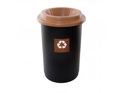 Odpadkový koš plastový ECO BIN 50 L - hnědé víko