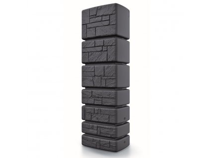 okrasny sud na destovou vodu tower stone antracit 350l