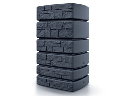 okrasny sud na destovou vodu tower stone antracit 500l