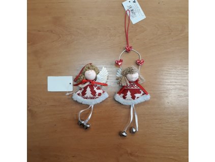 andilek s cervenobilym dekorem s rolnickou k zaveseni 13 cm