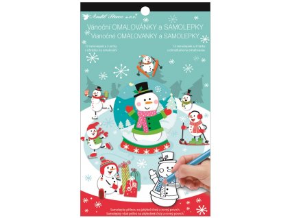29527 samolepky a omalovanky vanocni 14 x 23 cm snehulak