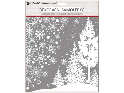 29575 samolepka rohova bila s glitry 30 x 38 cm