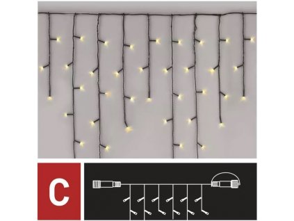 Osvětlení vánoční - nadstavitelný vodopád 2,5m-100 LED teplá bílá+ 5 cm přívodní kabel