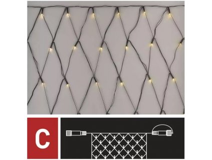 29749 osvetleni vanocni nadstavitelna sit 2x1 5m 160 led tepla bila 5 cm privodni kabel