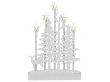 29872 osvetleni svicen dreveny 24 x 35 5cm 5 led tepla bila