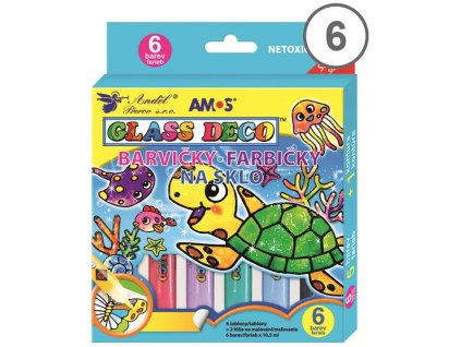 30862 barvy na sklo sada 6 barev 10 5 ml folie a sablony