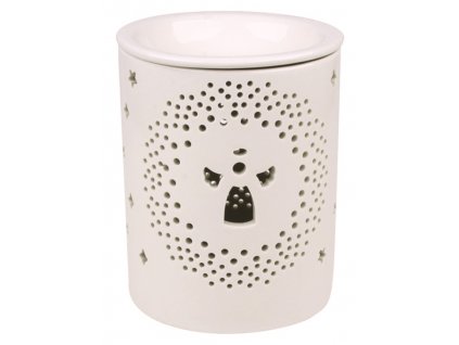 34090 aromalampa svicen porcelan bila s andelem prumer 10 cm vyska 13 cm