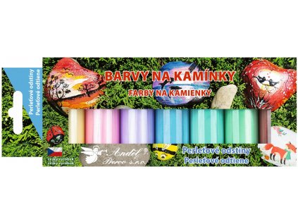 37999 barvy na kaminky akrylove 7 x 15 g lesk perlet