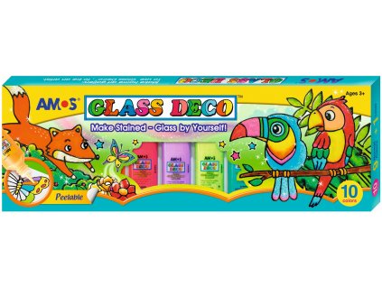 38350 barvy na sklo sada 9 barev 22 ml 1 cerna kontura 40 ml sablony folie