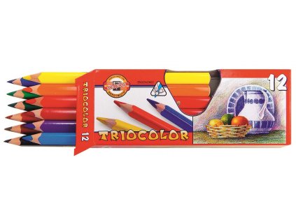 Školní pastelové tužky silné trojhranné 12 ks KOH-I-NOOR