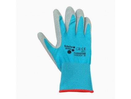 rukavice detske zahradni velikost 3 s latexovym povrchem a upletem florastar mini druhá