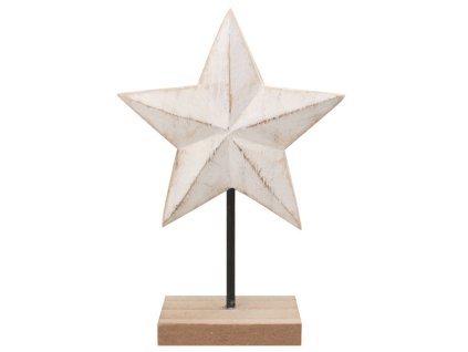 46284 drevena hvezda na postaveni bila 11 x 16 cm