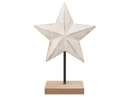 46287 drevena hvezda na postaveni bila 15 x 20 cm