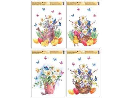 47654 okenni folie kytice s kuratky 30 x 42 cm