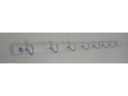 Držák prádelních šňůr na balkon – bílý sušák na prádlo 80 cm / 8 háčků